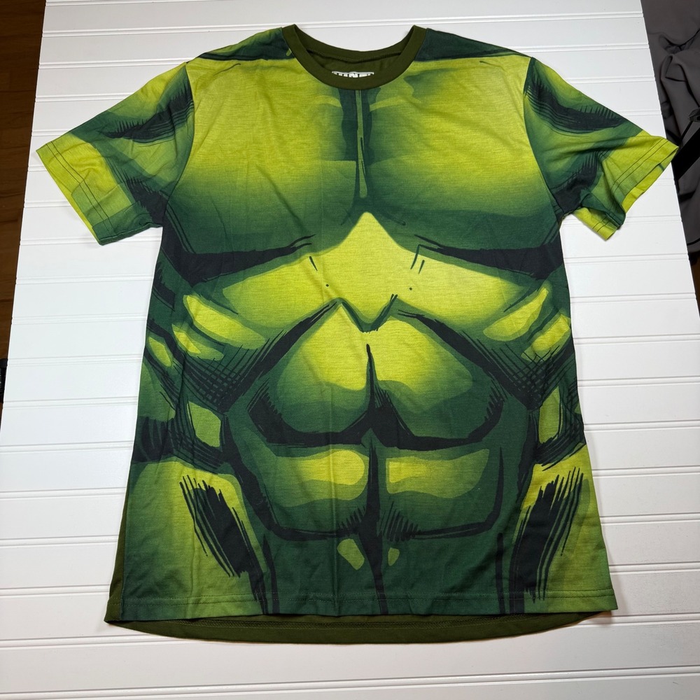 Marvel Incredible Hulk Muscle Graphic T Shirt Mens Large Green Mad Engine LG